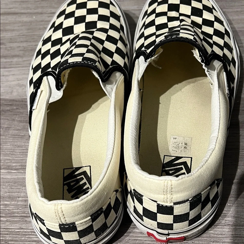 Classic Slip-On Checkerboard Vans, Size 11 - Picture 6 of 7